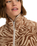 The Roxy Womens Blurry Cloud Print Zip Fleece Jacket in Parchment Animal Floral Big