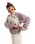 The Roxy Womens Waves Of Warmth Colourblock Fleece Jacket in Nirvana