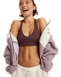 The Roxy Womens Waves Of Warmth Colourblock Fleece Jacket in Nirvana