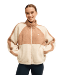The Roxy Womens Boundless Spirit Soild Fleece Jacket in Biscotti
