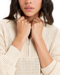 The Roxy Womens Memories Of Sun 1/2 Zip Sweatshirt in Parchment