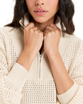 The Roxy Womens Memories Of Sun 1/2 Zip Sweatshirt in Parchment