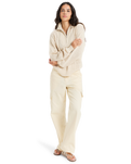 The Roxy Womens Memories Of Sun 1/2 Zip Sweatshirt in Parchment