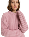 The Roxy Womens Coming Home Jumper in Bleached Mauve