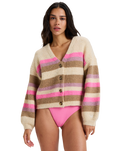 The Roxy Womens Marble Tiles Cardigan in Parchment