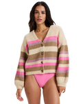 The Roxy Womens Marble Tiles Cardigan in Parchment