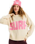 The Roxy Womens Exploring Heart Jumper in Parchment