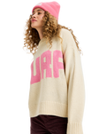 The Roxy Womens Exploring Heart Jumper in Parchment