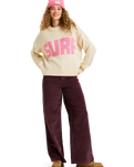 The Roxy Womens Exploring Heart Jumper in Parchment