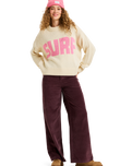 The Roxy Womens Exploring Heart Jumper in Parchment