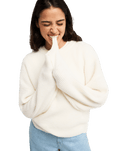 The Roxy Womens Loomed Horizon Jumper in Coconut Milk