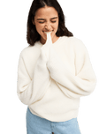 The Roxy Womens Loomed Horizon Jumper in Coconut Milk