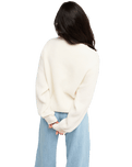 The Roxy Womens Loomed Horizon Jumper in Coconut Milk