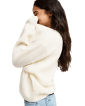 The Roxy Womens Loomed Horizon Jumper in Coconut Milk