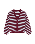 The Roxy Womens Deep As The Ocean Stripes Cardigan in Beet Red All Star Stripe