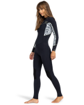 The Roxy Swell Series 4/3mm Back Zip Wetsuit in Egret Mo Rockin Vibes | Available at Anns Cottage