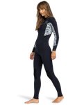 The Roxy Swell Series 4/3mm Back Zip Wetsuit in Egret Mo Rockin Vibes | Available at Anns Cottage