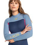 The Roxy Womens Prologue 3/2mm Back Zip Wetsuit in Dark Denim