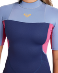 The Roxy Womens Prologue 2/2mm Back Zip Shorty Spring Wetsuit in Dark Denim