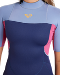 The Roxy Womens Prologue 2/2mm Back Zip Shorty Spring Wetsuit in Dark Denim