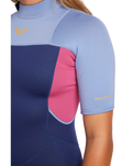 The Roxy Womens Prologue 2/2mm Back Zip Shorty Spring Wetsuit in Dark Denim