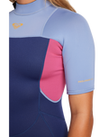 The Roxy Womens Prologue 2/2mm Back Zip Shorty Spring Wetsuit in Dark Denim