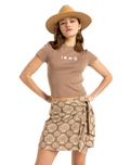 The Roxy Womens Summer Cocktail Skirt in Portobella Tropical Tile