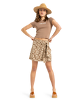 The Roxy Womens Summer Cocktail Skirt in Portobella Tropical Tile