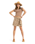 The Roxy Womens Summer Cocktail Skirt in Portobella Tropical Tile