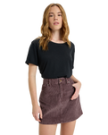 The Roxy Womens Rainfall Mini Corduroy Skirt in Huckleberry