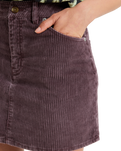 The Roxy Womens Rainfall Mini Corduroy Skirt in Huckleberry