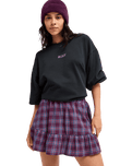 The Roxy Womens Remix Rebel Mini Skirt in Blackberry Wine Purple Plaid