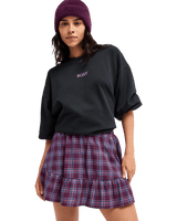 The Roxy Womens Remix Rebel Mini Skirt in Blackberry Wine Purple Plaid