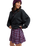The Roxy Womens Remix Rebel Mini Skirt in Blackberry Wine Purple Plaid