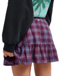 The Roxy Womens Remix Rebel Mini Skirt in Blackberry Wine Purple Plaid