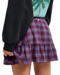The Roxy Womens Remix Rebel Mini Skirt in Blackberry Wine Purple Plaid