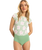 The Roxy Womens Hibiscus Daze Short Sleeve Onesie Swimsuit in Basil Party Waves