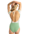 The Roxy Womens Hibiscus Daze Short Sleeve Onesie Swimsuit in Basil Party Waves