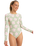 The Roxy Womens Hibiscus Daze Long Sleeve Onesie Swimsuit in Basil Party Waves