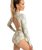 The Roxy Womens Hibiscus Daze Long Sleeve Onesie Swimsuit in Basil Party Waves