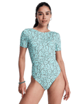 Sun Babe Onesie Swimsuit in Oil Green Wildside Paisley