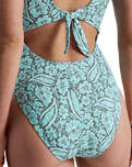 Sun Babe Onesie Swimsuit in Oil Green Wildside Paisley