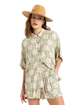 The Roxy Womens Beach Nostalgia Shirt in Basil Party Waves