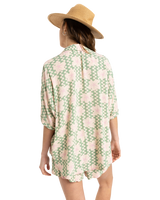 The Roxy Womens Beach Nostalgia Shirt in Basil Party Waves