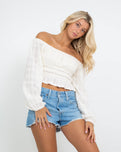 Crystal Session Top in Egret