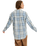 The Roxy Womens Let It Go Flannel Shirt in Blueblizz Mariachi Plaid