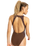 The Roxy Womens Roxy Pro Wave One Piece Swimsuit in Chocolate Plum Polkabiscus