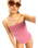 The Roxy Womens Beach Classics Bandeau One Piece Swimsuit in Heather Rose
