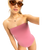 The Roxy Womens Beach Classics Bandeau One Piece Swimsuit in Heather Rose