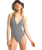 The Roxy Womens Gingham One Piece Swimsuit in Anthracite
